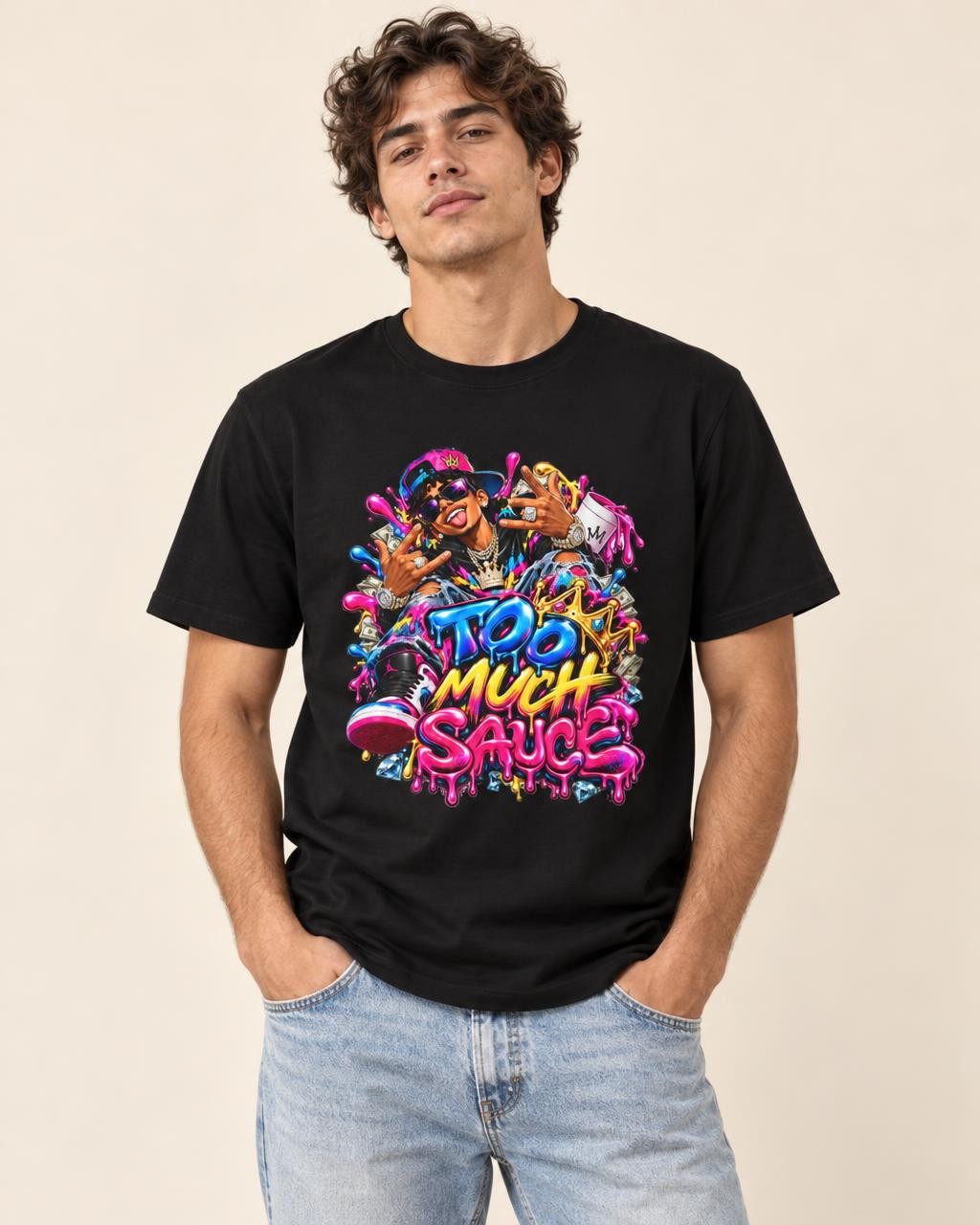 Too Much Sauce Graphic Tee graphic T-shirt