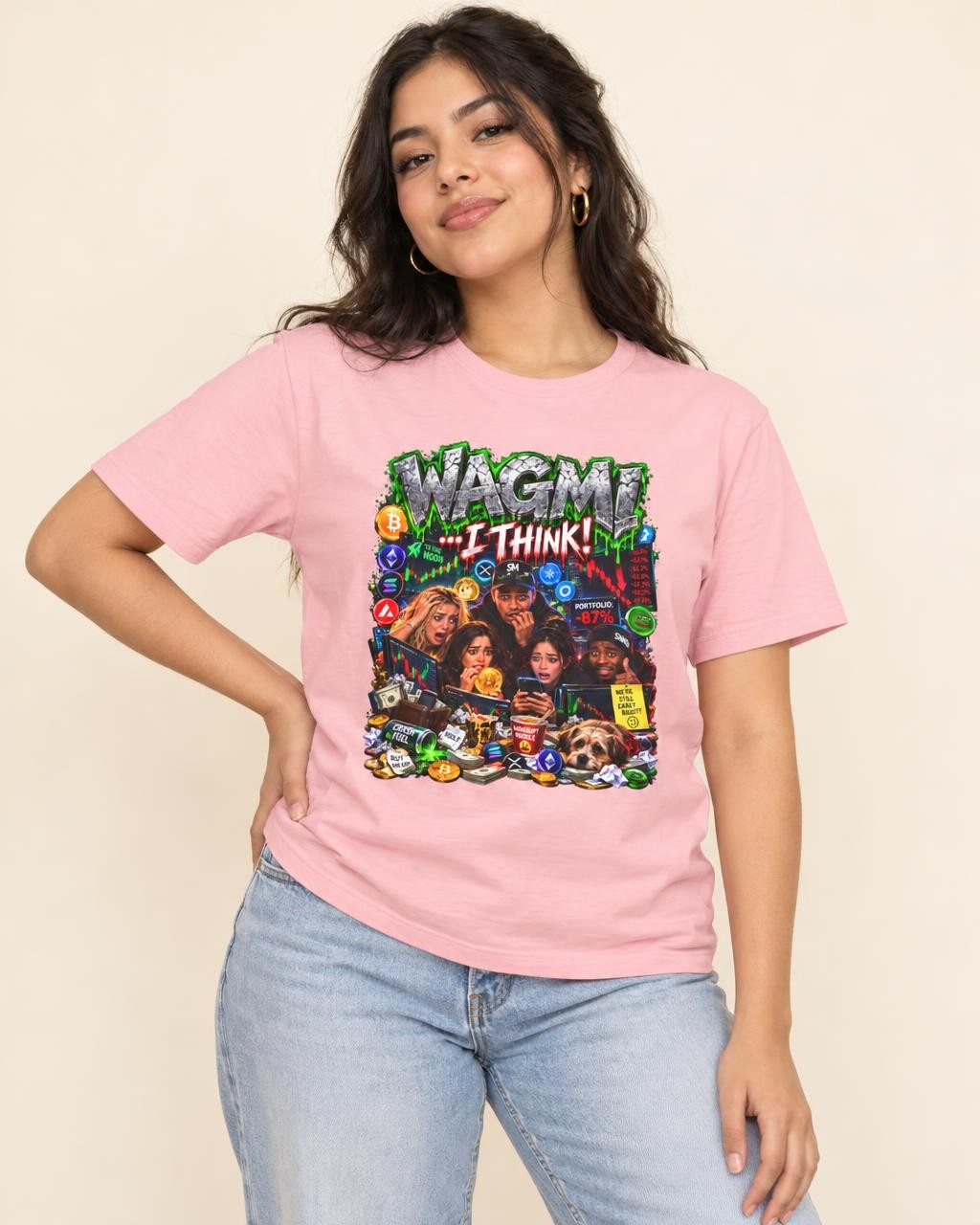 WAGMI... I Think! | Crypto Degens graphic T-shirt