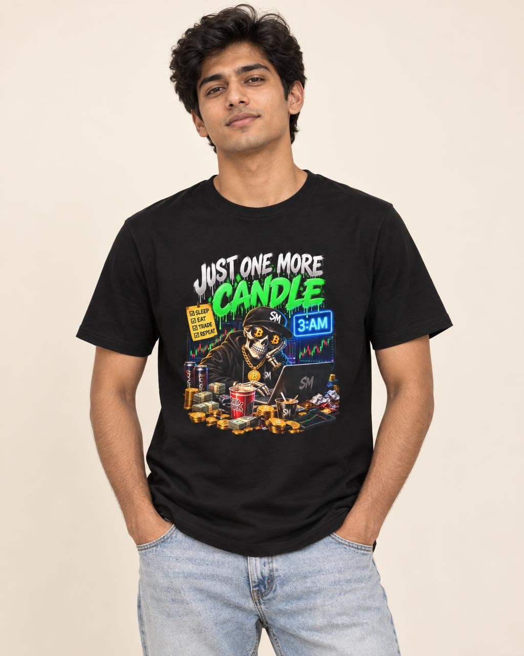 Just One More Candle graphic T-shirt